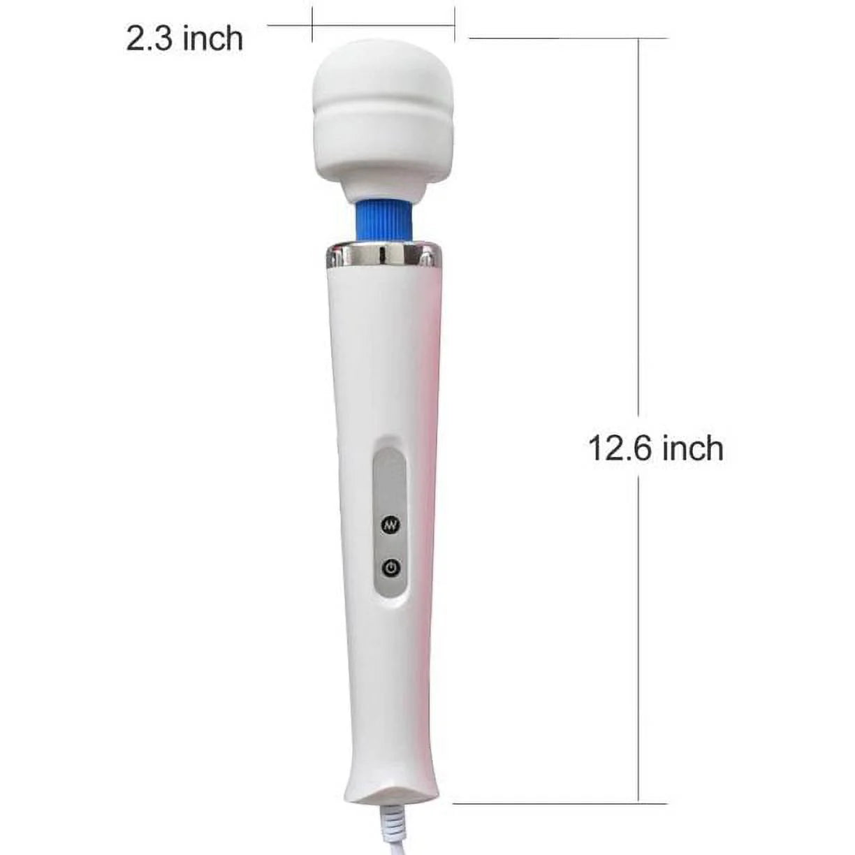 Wired Powerful Handheld Electric Back Massager,Strong Personal Vibrations Massage for Sports Recovery, Muscle Aches, Body Pain, White